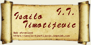 Isailo Timotijević vizit kartica